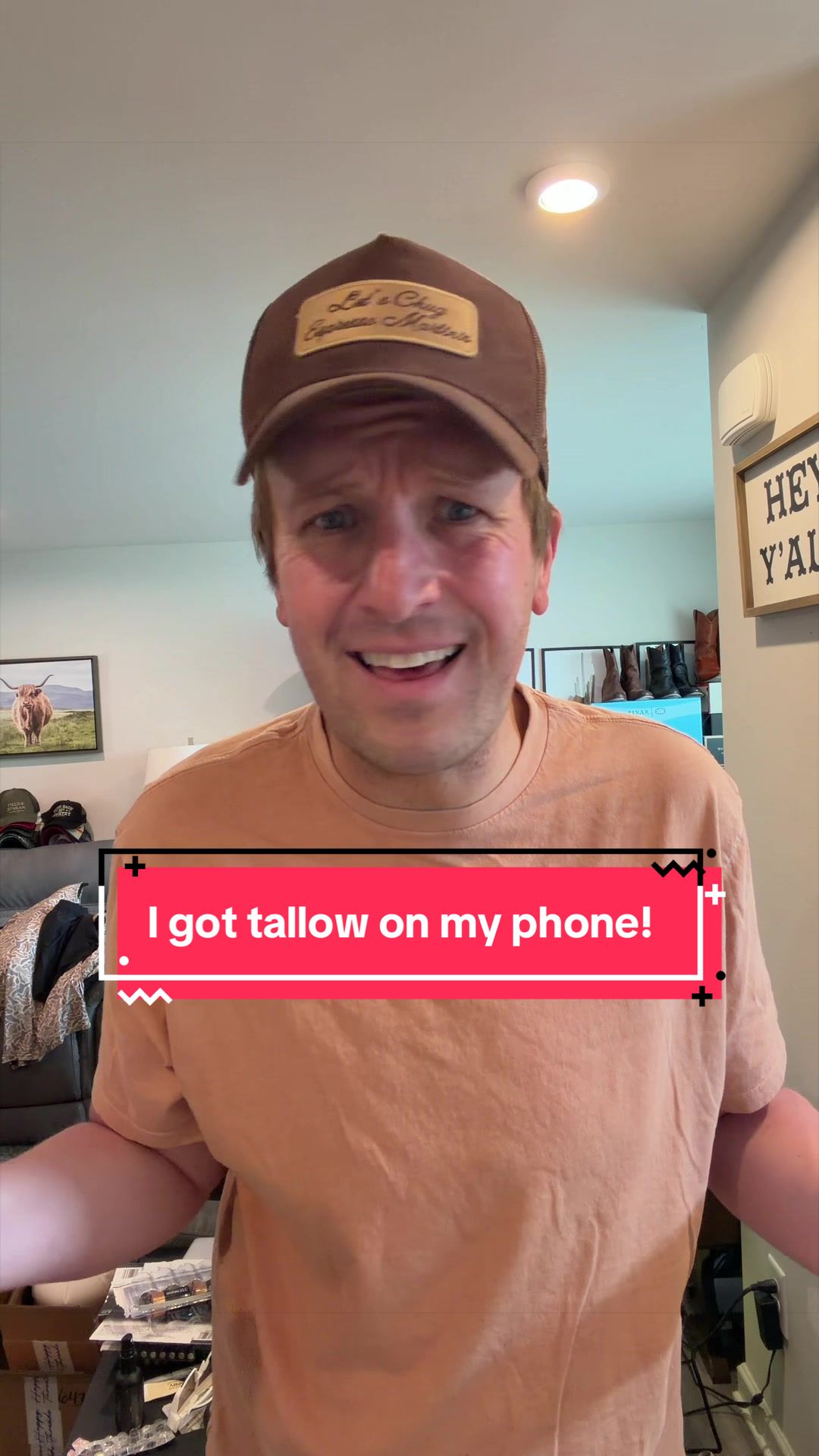 TikTok post by @theedwardjames for Cattle Creek. Caption reads: [...] tallow on my screen… Check out @Cattle Creek....