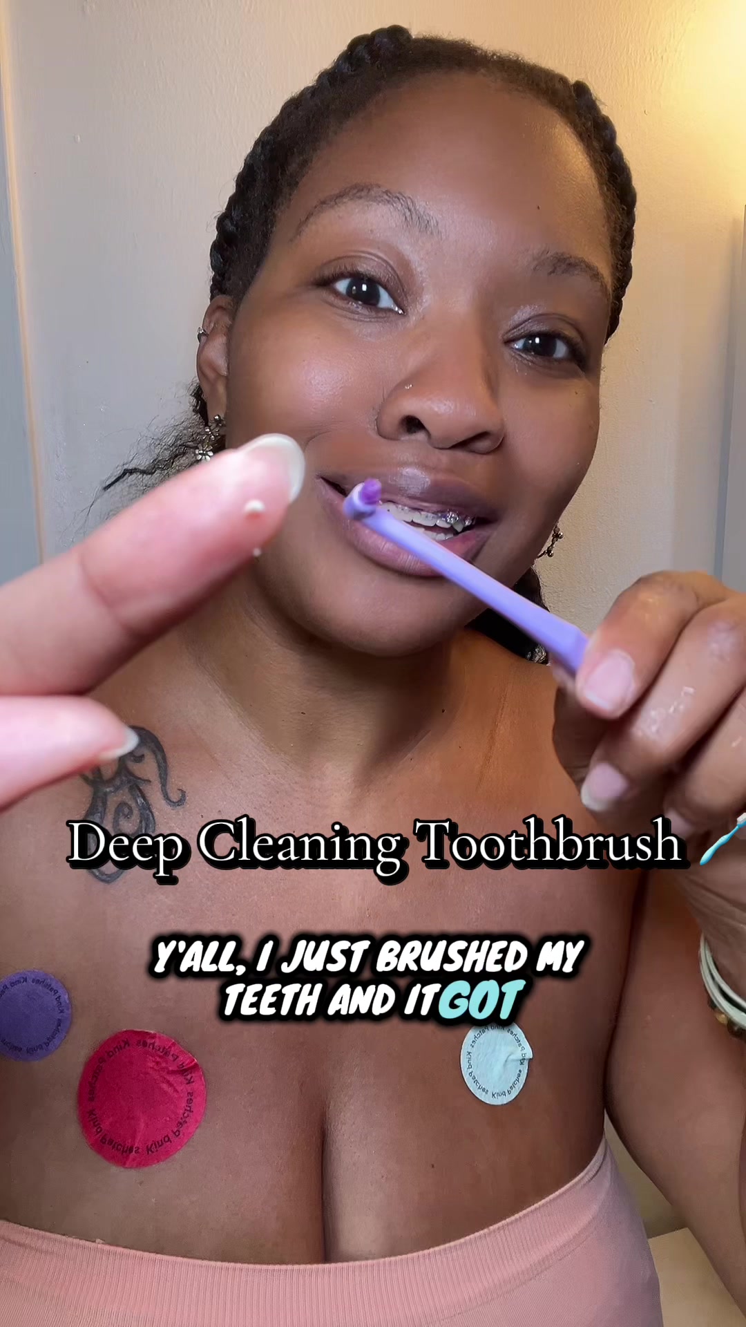 TikTok post by @caramelpeanutbutter for CEELIKE & MSDRWIKEY Oral Care. Caption reads: [...] still blows my mind 🤯🤣 @CEELIKE &....