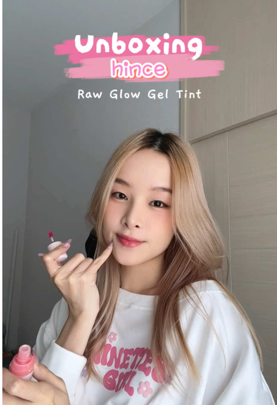 TikTok post by @ningjidapa for hince. Caption reads: Unbox ลิป hince คอลฯใหม่กันค่ะ! 💄💕 @hince....