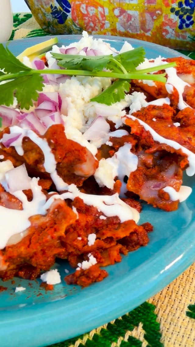 Instagram post by @presleyspantry for Real California Milk. Caption reads: These are the Chorizo Morita Chilaquiles that live....