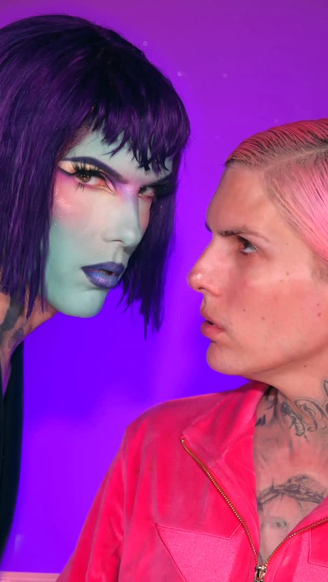 Instagram post by @jeffreestar for Jeffree Star Cosmetics. Caption reads: Serving full intergalactic FANTASY 🌌🛸 Beam me....