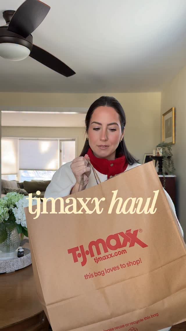 Instagram post by @madssteffano for TJ Maxx. Caption reads: [...] should keep it all or make a return 🫢....