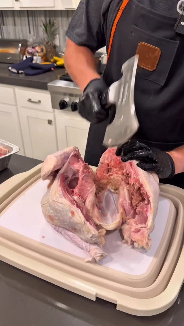 Instagram post by @svenddiesel for Dalstrong. Caption reads: How to spatchcock a Turkey. 

Whenever there are a....