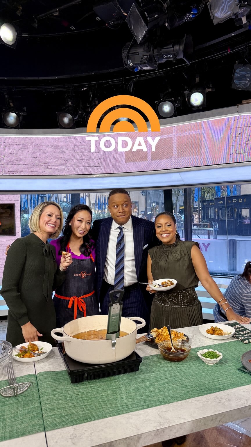 Instagram post by @judyjoochef for NBC News. Caption reads: Back in the @todayshow kitchen for a Fan Fest....