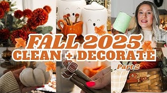YouTube post by @marieloveasbury for The Collagen. Caption reads: FALL KITCHEN CLEAN + DECORATE 2025 | CLEANING AND....