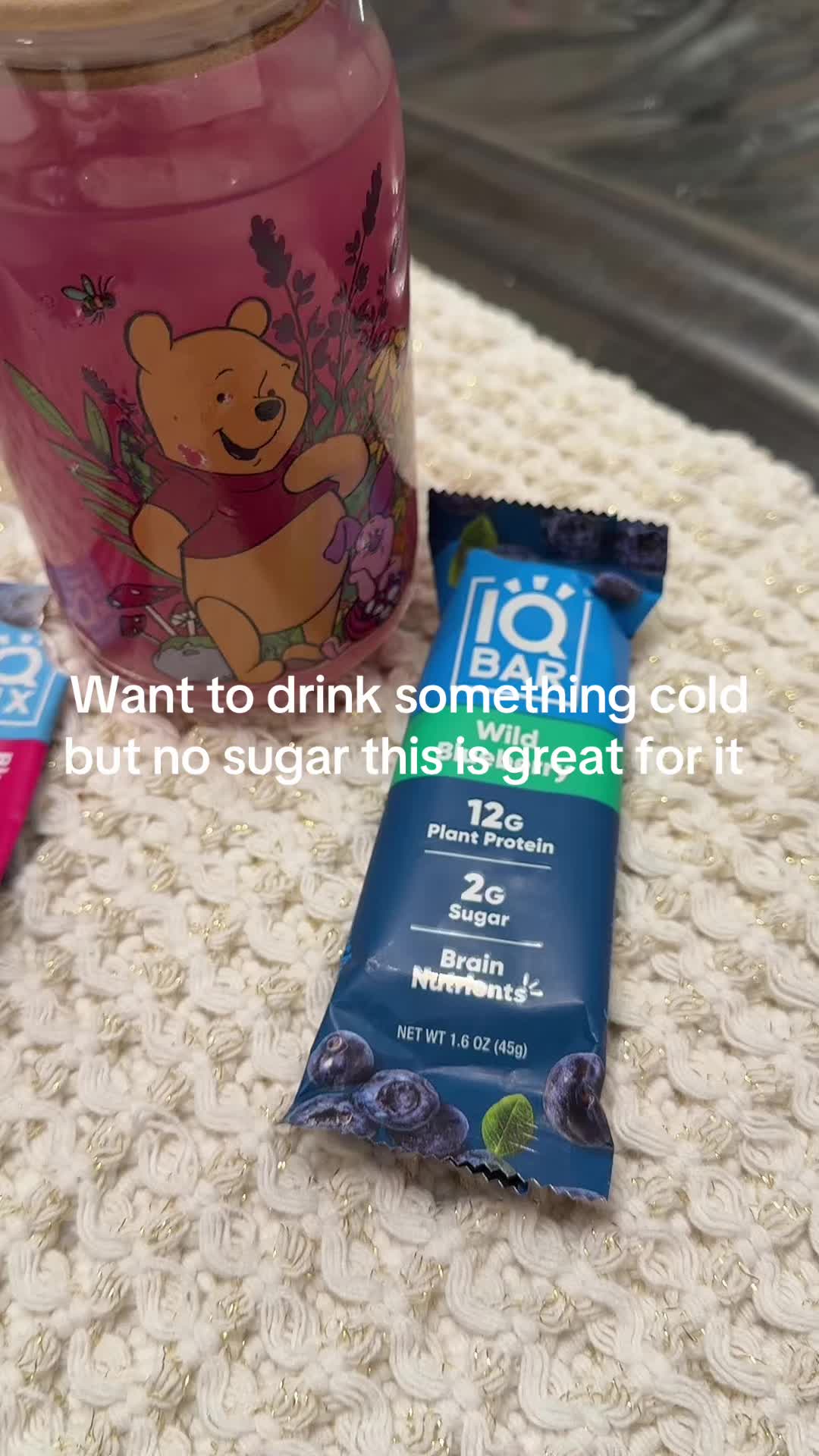 TikTok post by @sarahsahm0 for IQBAR. Caption reads: Yummy snack @SHOP IQBAR #iqbar #iqmix #momlife.