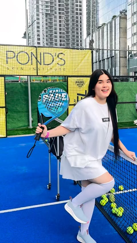 Instagram post by @casey_joy_lopez for Unilever. Caption reads: [...] i Play at @manilapadelclub....