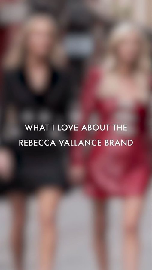 Instagram post by @nickyhilton for Rebecca Vallance. Caption reads: [...] the collection.....