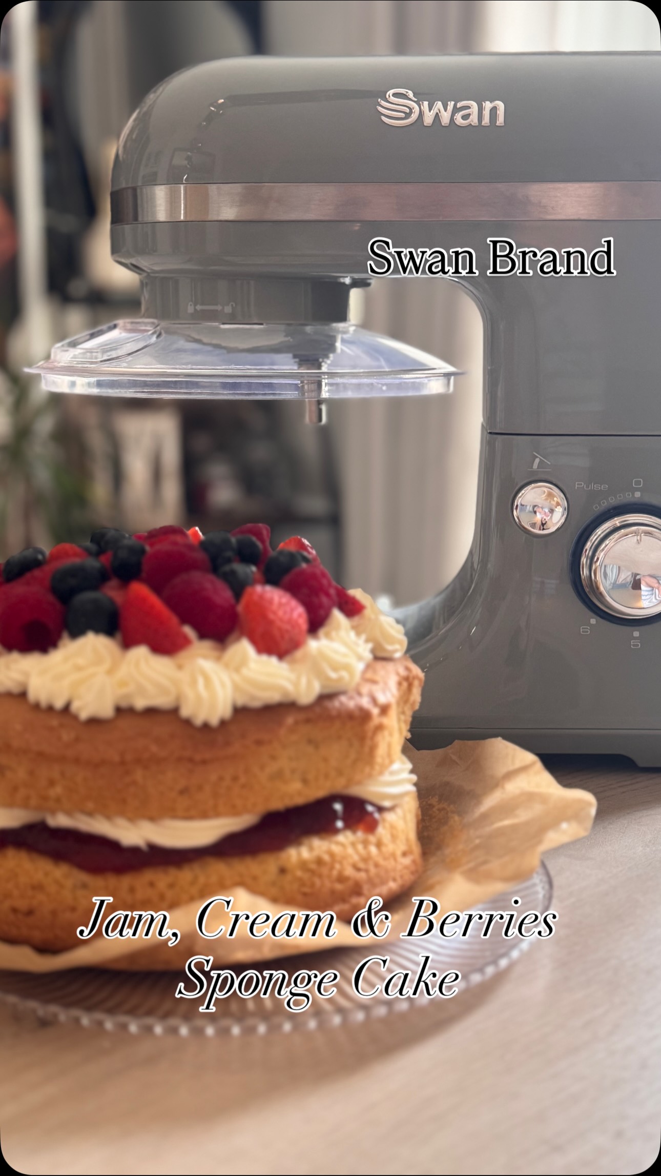 Instagram post by @jodie8981 for Swan Brand. Caption reads: Did Someone Say Victoria Sponge 👀 

Jam, Cream &....