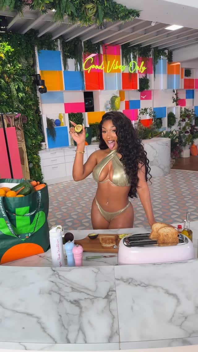 Instagram post by @theestallion for Instacart. Caption reads: Pancakes are drama 😂 So get everything you need....