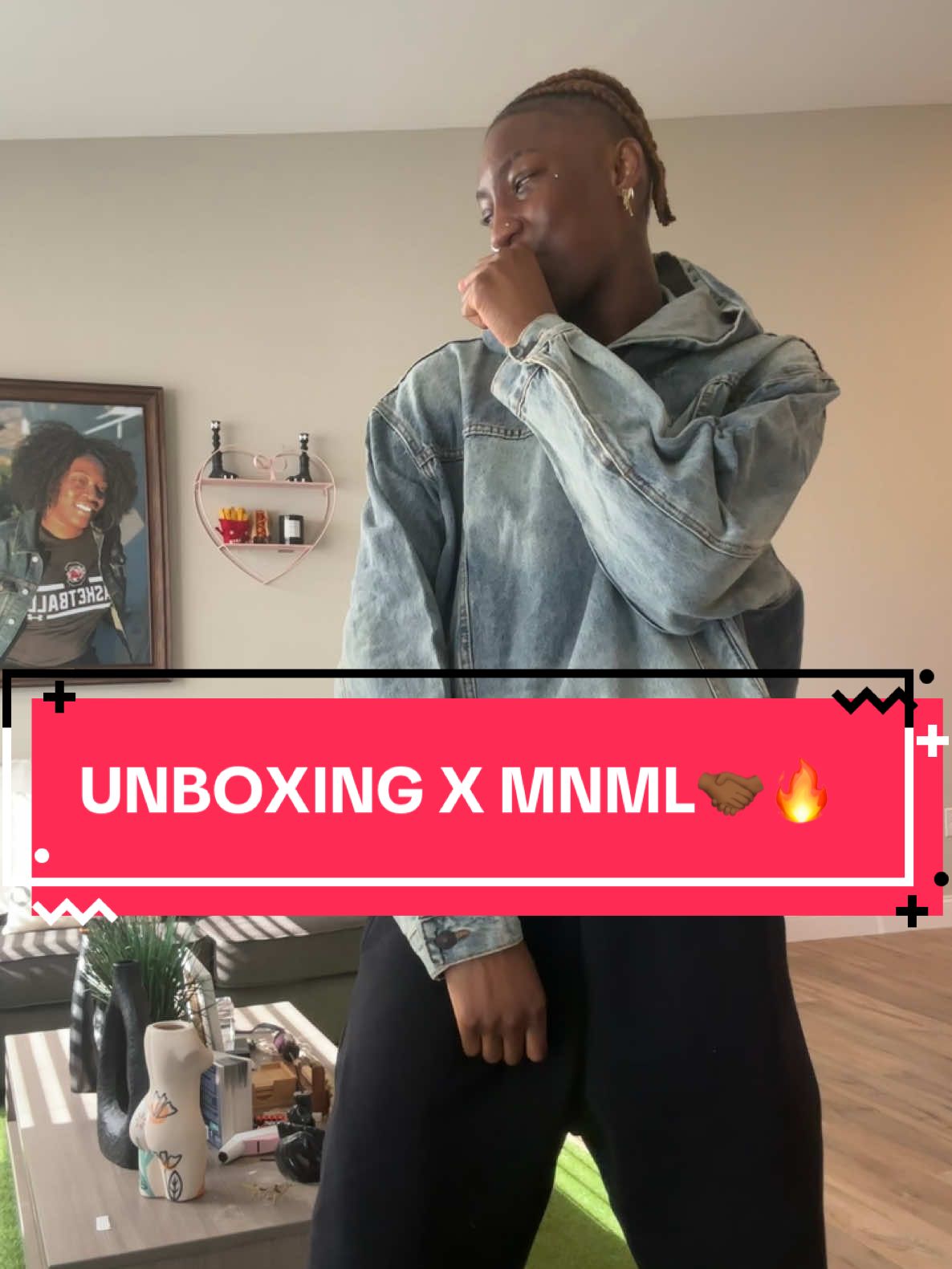 TikTok post by @niyaa.rivers for mnml. Caption reads: Unbox wimme in 60 seconds🔥. If y’all not fw @mnml....