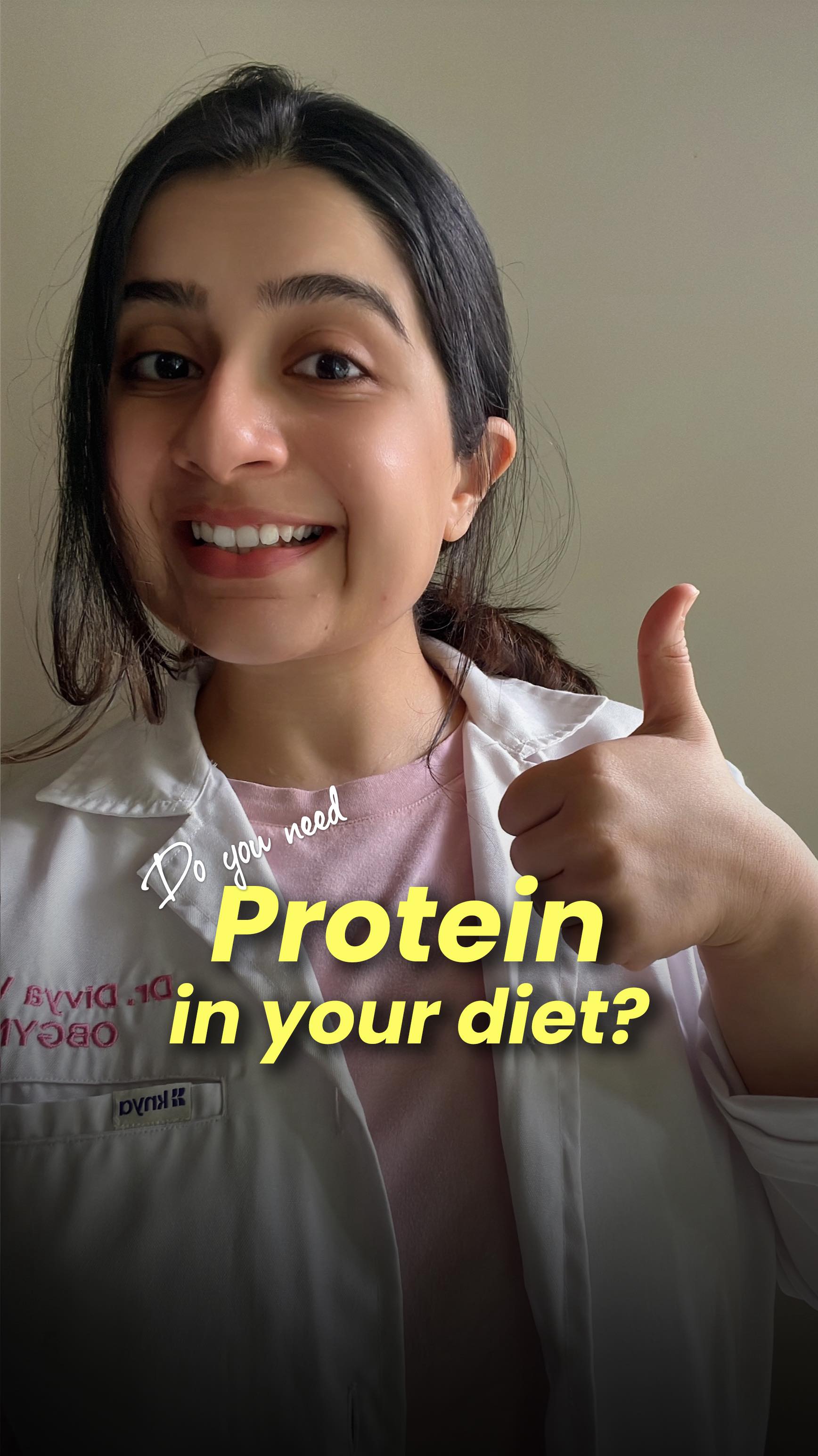 Instagram post by @thegirldocnextdoor for Bigmuscles Nutrition. Caption reads: Do we need protein in our diet? Absolutely — but....