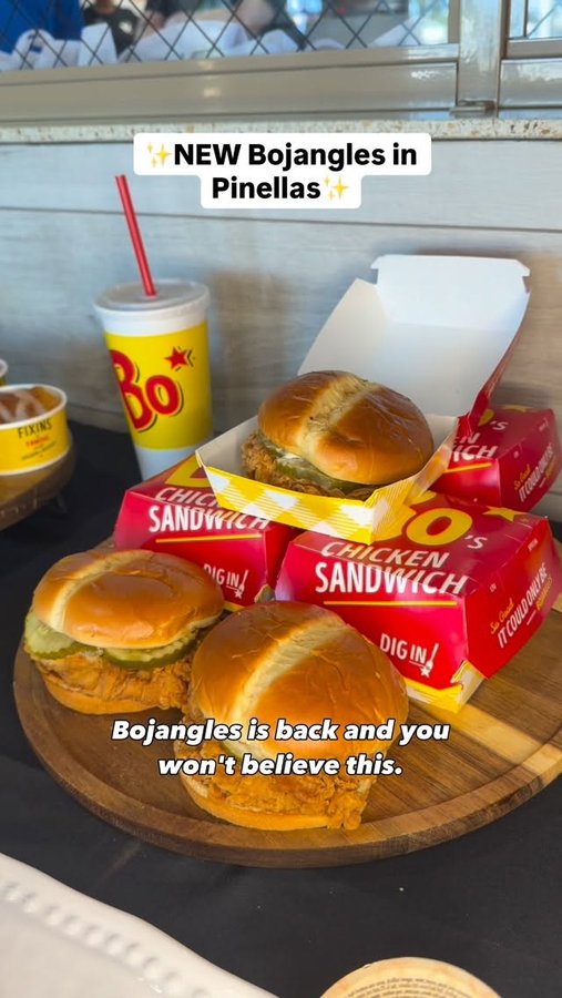 Instagram post by @yourtampabestie for Bojangles. Caption reads: NEW Bojangles- The Carolina Legend is here in the....
