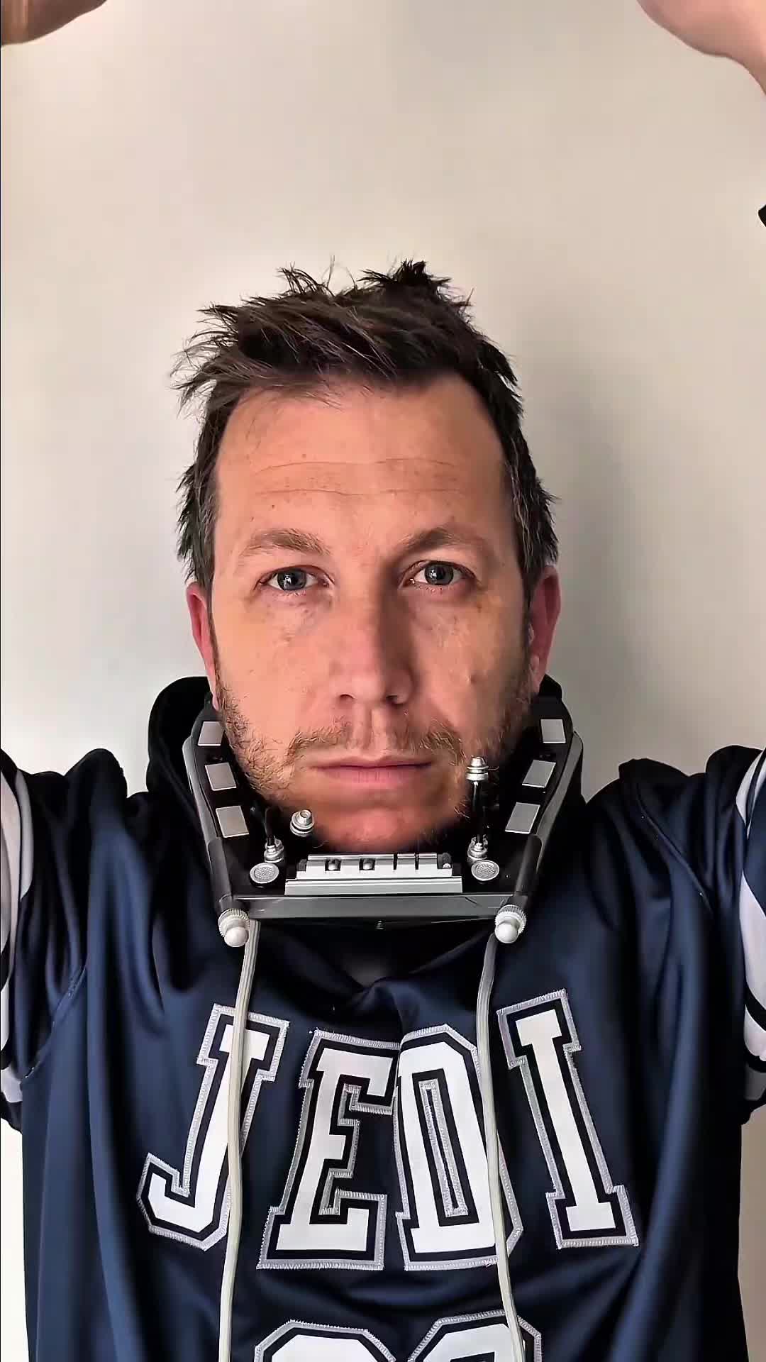 TikTok post by @starwarsandbeyond for Zavvi. Caption reads: Putting on the world's most realistic Darth Vader....