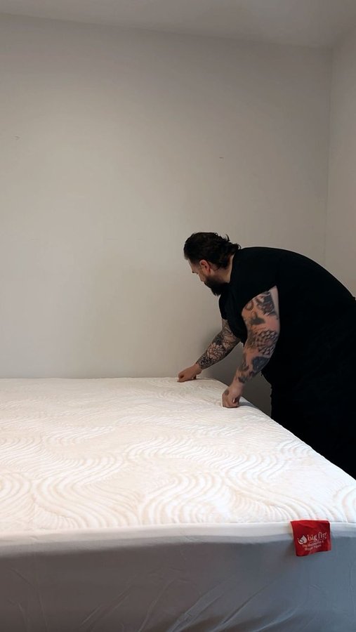 Instagram post by @williamriker for Big Fig Mattress. Caption reads: Sleep is so important to stay energized for the....