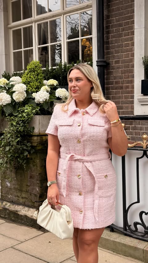 Instagram post by @christielouisemac for River Island. Caption reads: Polished with a soft touch 💕🌸 ad @riverisland....