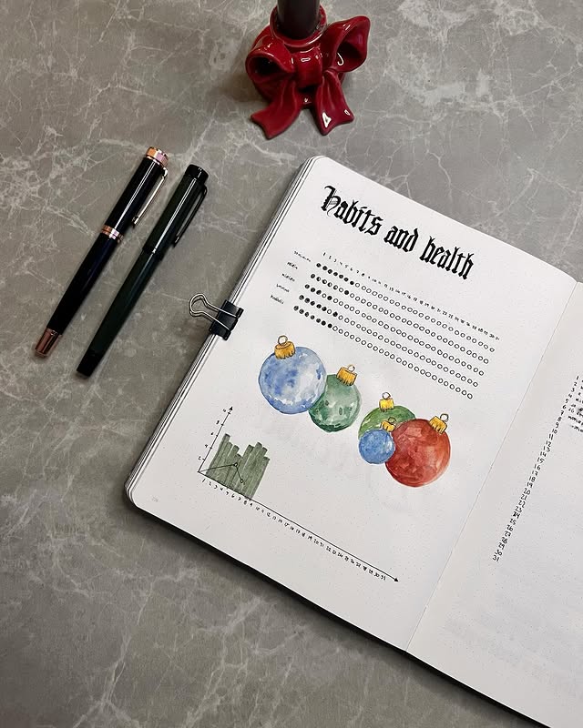 Instagram post by @myinkproject for Ellington Pens. Caption reads: Habit tracker 🧶
 
Slowly and steadily going....