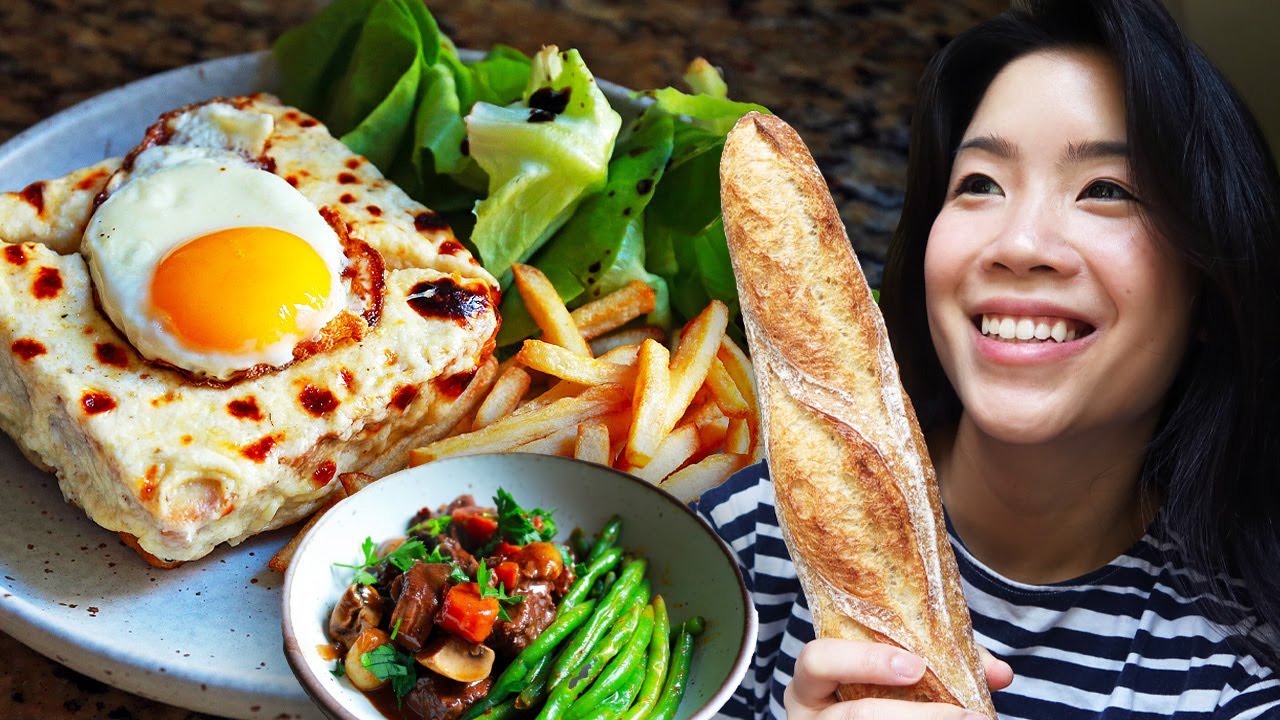 YouTube post by @IngaLam for Lingoda. Caption reads: I Only Made French Food For 24 Hours.