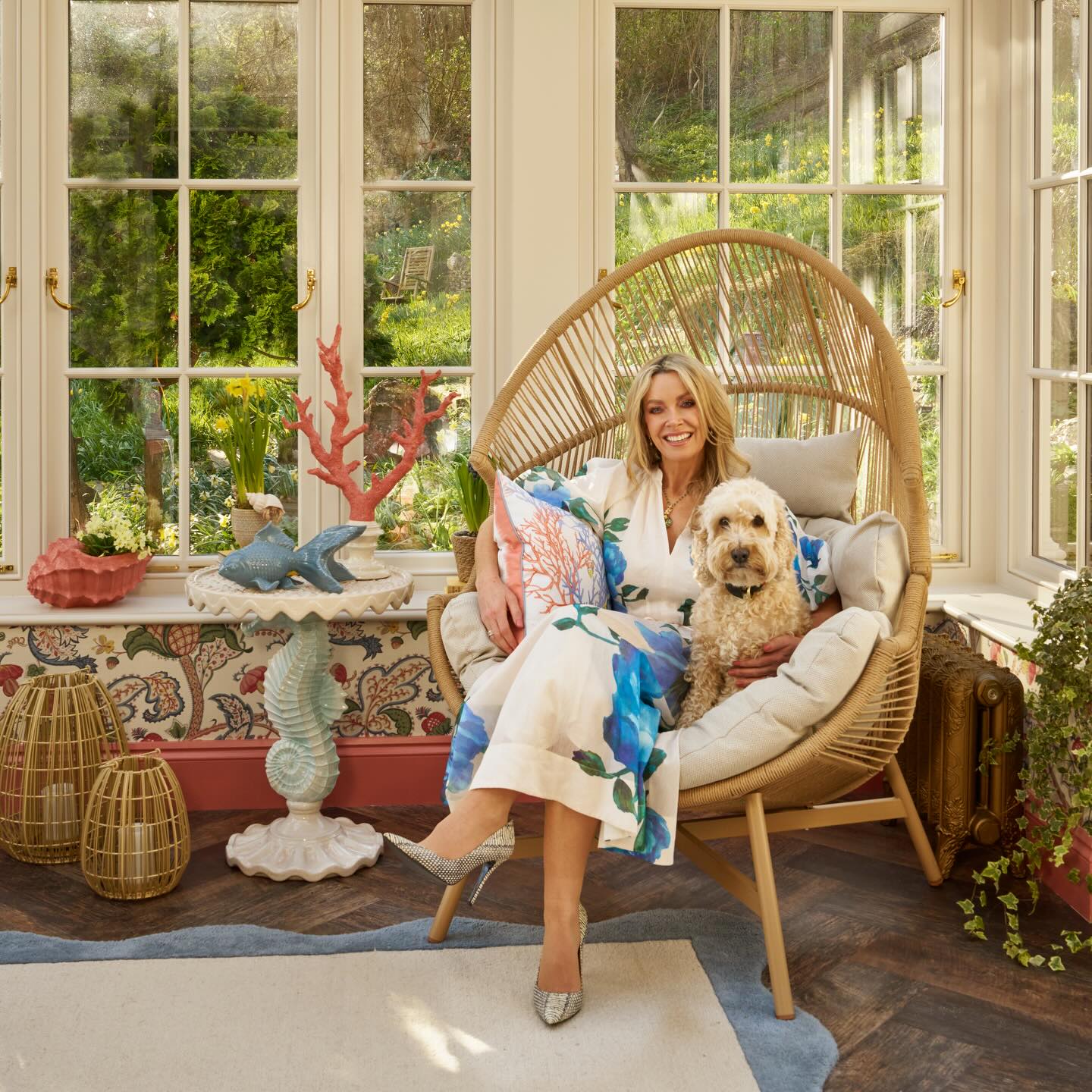 Instagram post by @noushka_design for QVC. Caption reads: [...] Edit Shows’ on My Garden Escape on @qvcuk....
