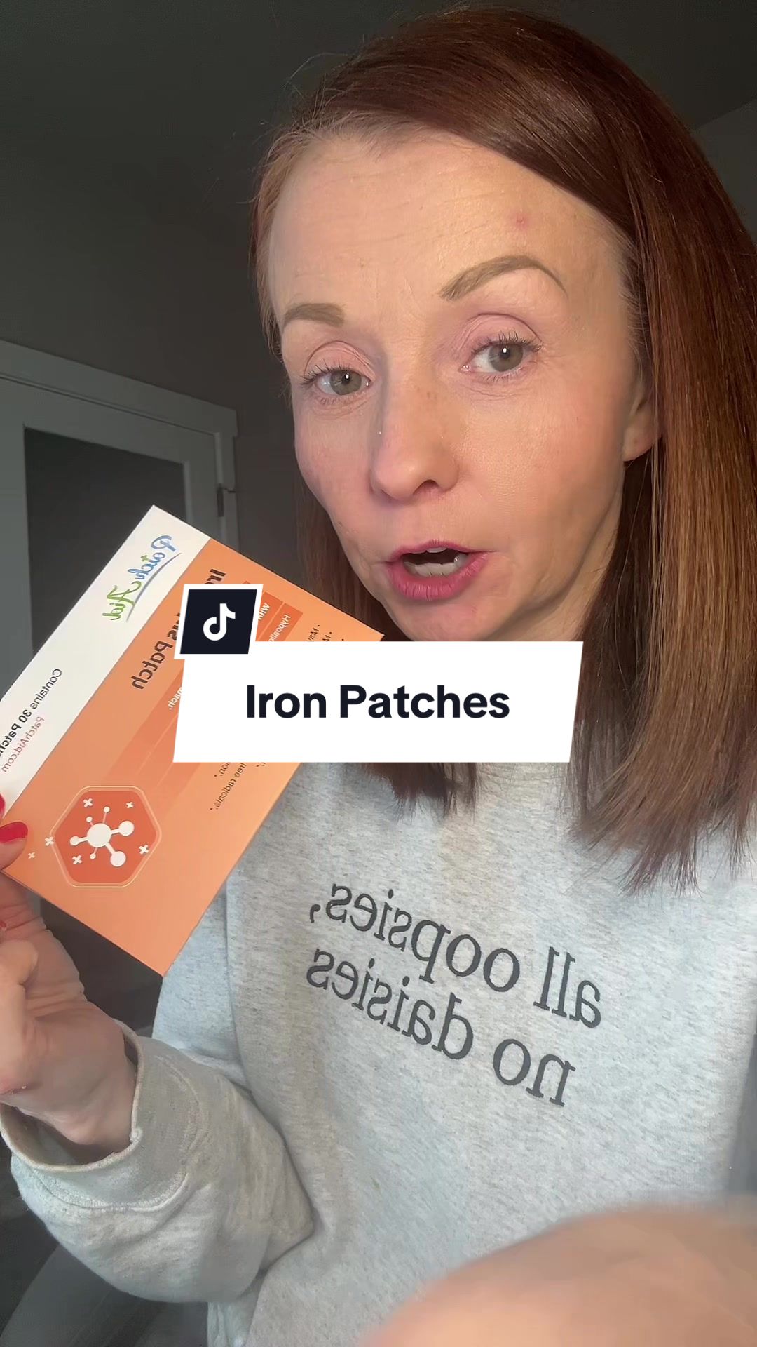 TikTok post by @staci_kaliqboutiq for PatchAid. Caption reads: [...] #IronDeficiency#LowIron #Anemia @PatchAid.