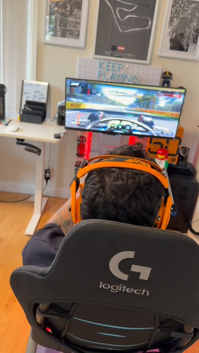 Instagram post by @jampikelets for Logitech G. Caption reads: The new Logitech G A50X McLaren headset not only....