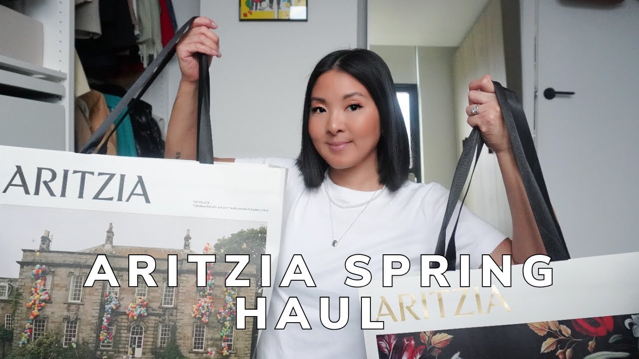 YouTube post by @LValiquette for Aritzia. Caption reads: SPRING HAUL | NEW ARITZIA COLLECTION, ADIDAS,....