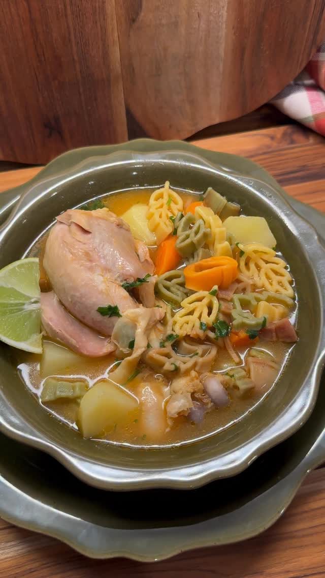 Instagram post by @daisymayscookingandmore for Better Than Bouillon. Caption reads: Caldo de Pollo with Bright and Colorful Autumn....