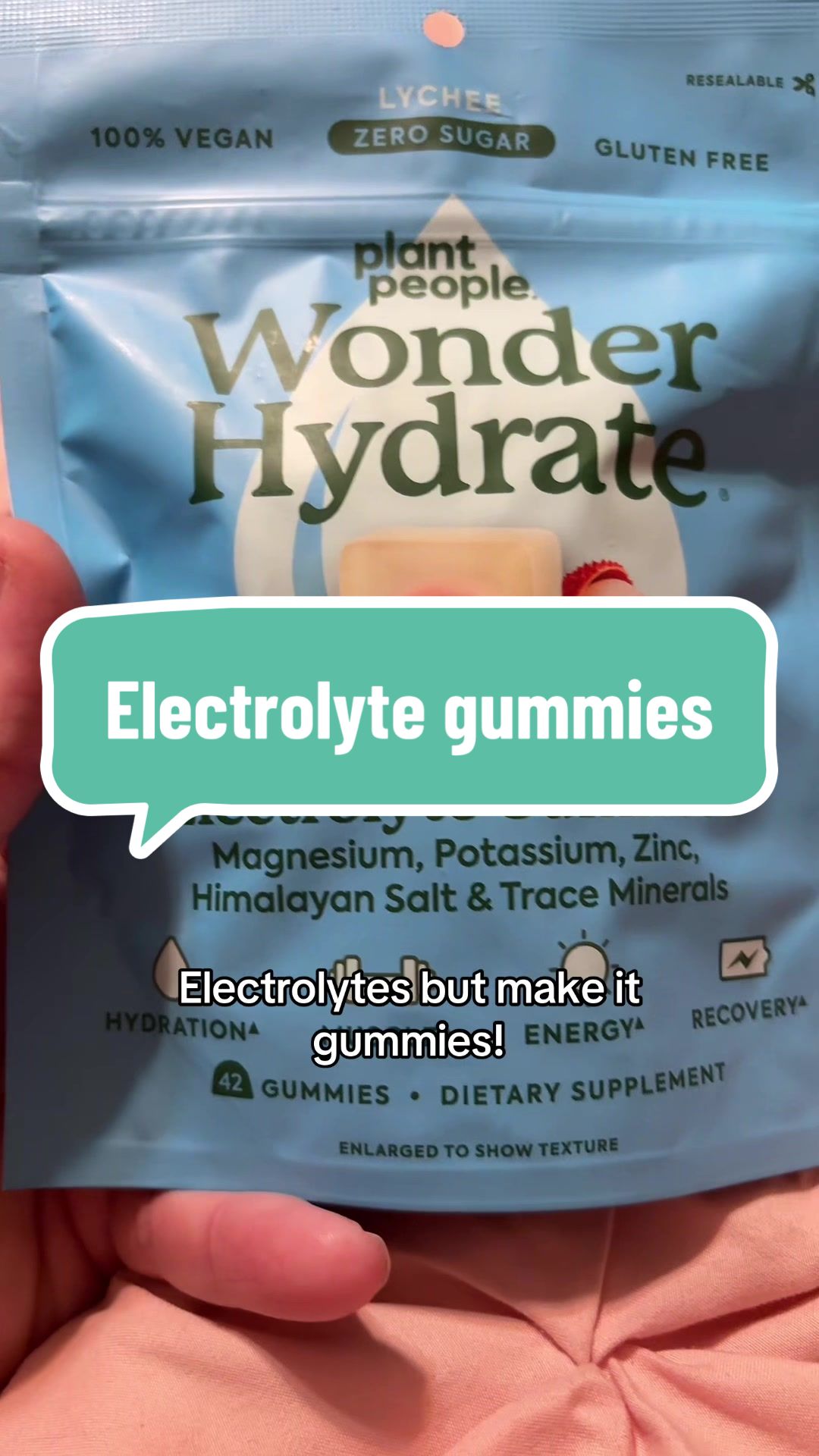 TikTok post by @kbdancer15 for Plant People. Caption reads: Not bad! @Plant People #electrolytes....