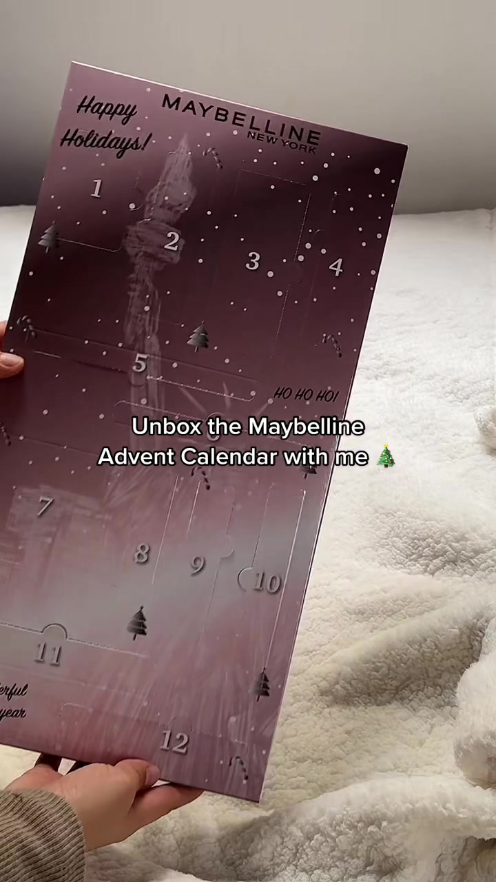 TikTok post by @angelaabboud_ for Feel22. Caption reads: @feel22beauty @maybelline #adventcalender [...].