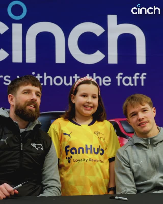 Instagram post by @dcfcofficial for CINCH. Caption reads: Derby County’s new Advertising Partner @cinchUK....