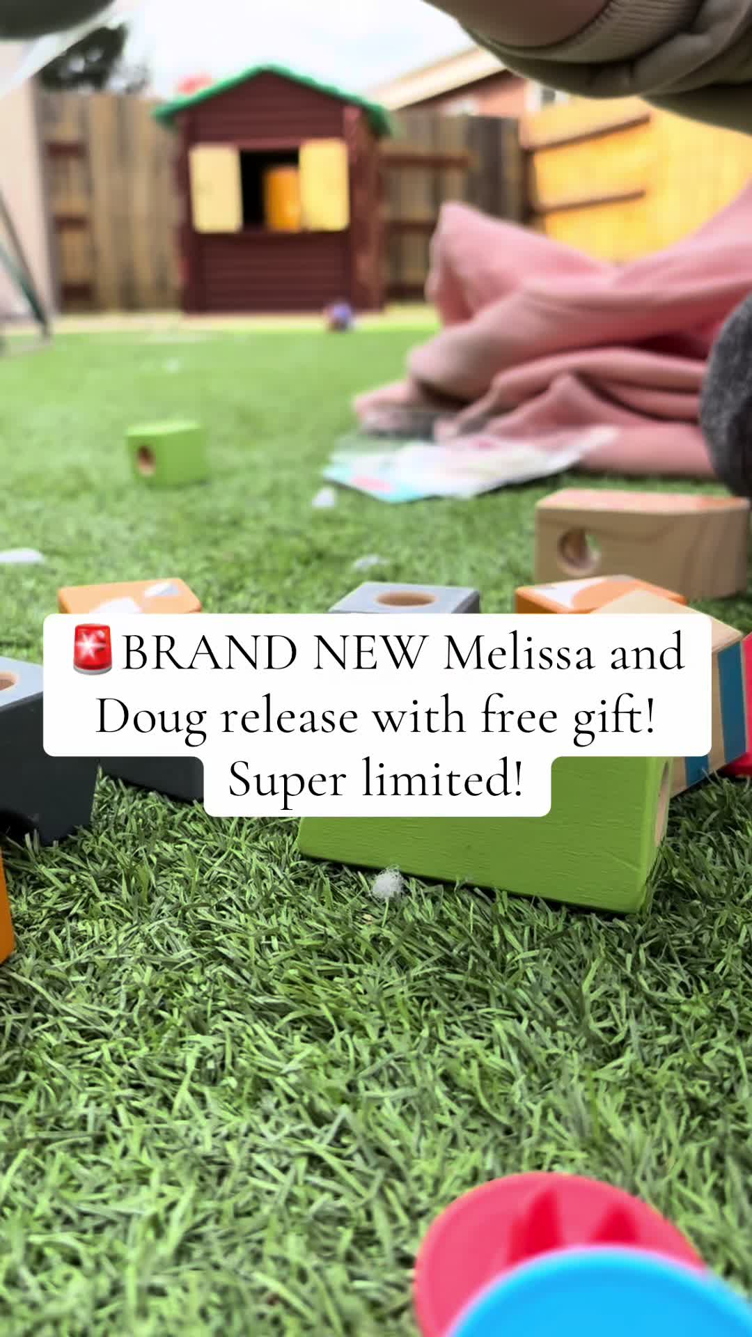 TikTok post by @realmombestie for Melissa & Doug. Caption reads: Don’t miss the cutest @Melissa & Doug #blockables....