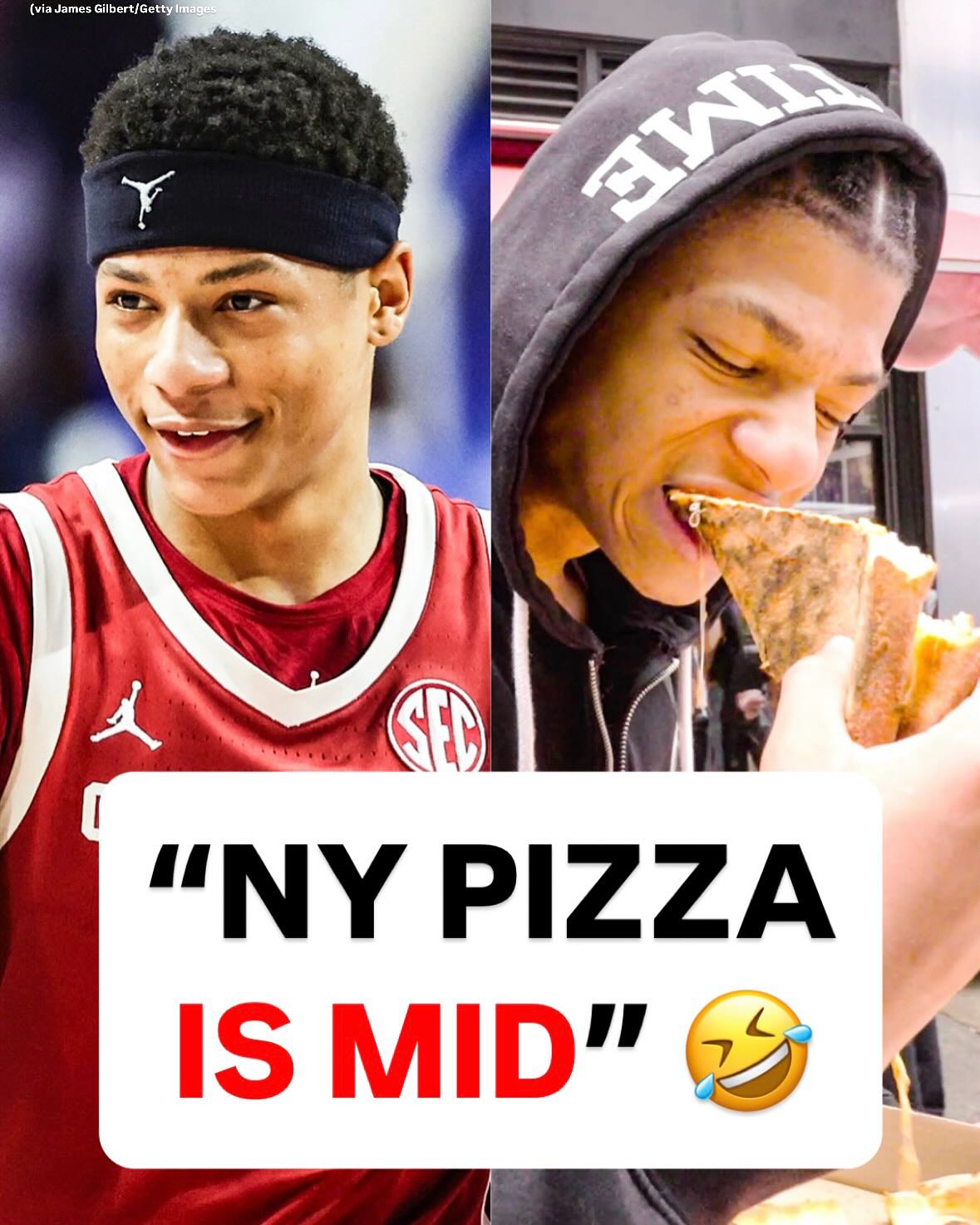 Instagram post by @_jeremiahfears for Xfinity. Caption reads: Bro just needed to try NY pizza 😭 New ep of Draft....