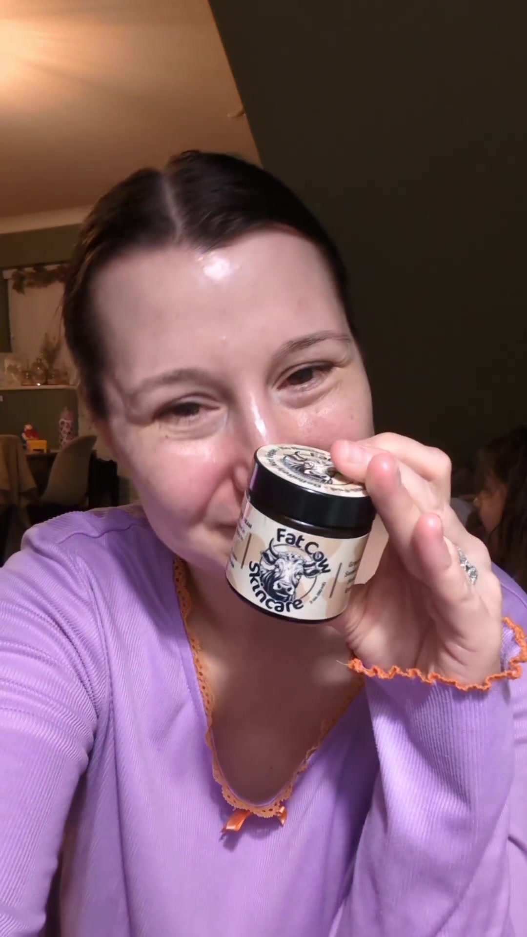 TikTok post by @clairea525 for Fat Cow Skincare. Caption reads: Fat Cow Skincare is my GO TO!! The most beautiful....