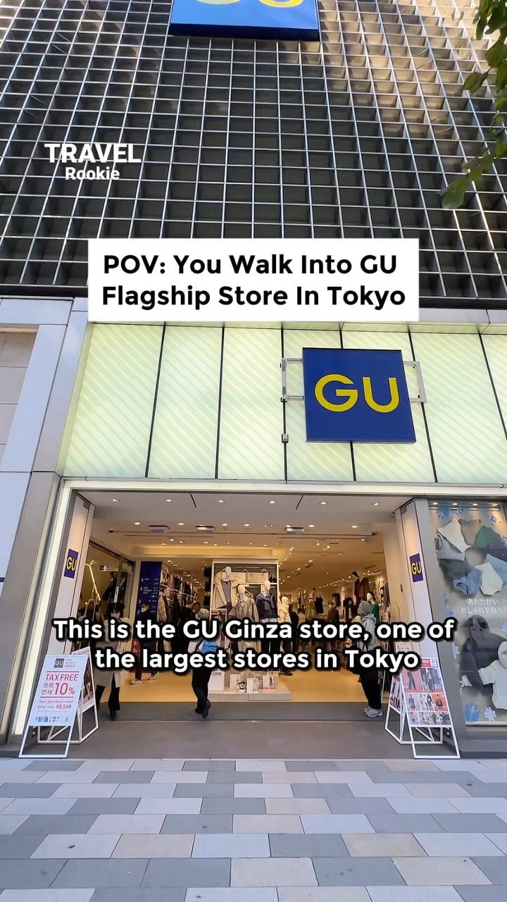 Instagram post by @kl.foodie for GU. Caption reads: We visited Uniqlo's sister brand, GU flagship....