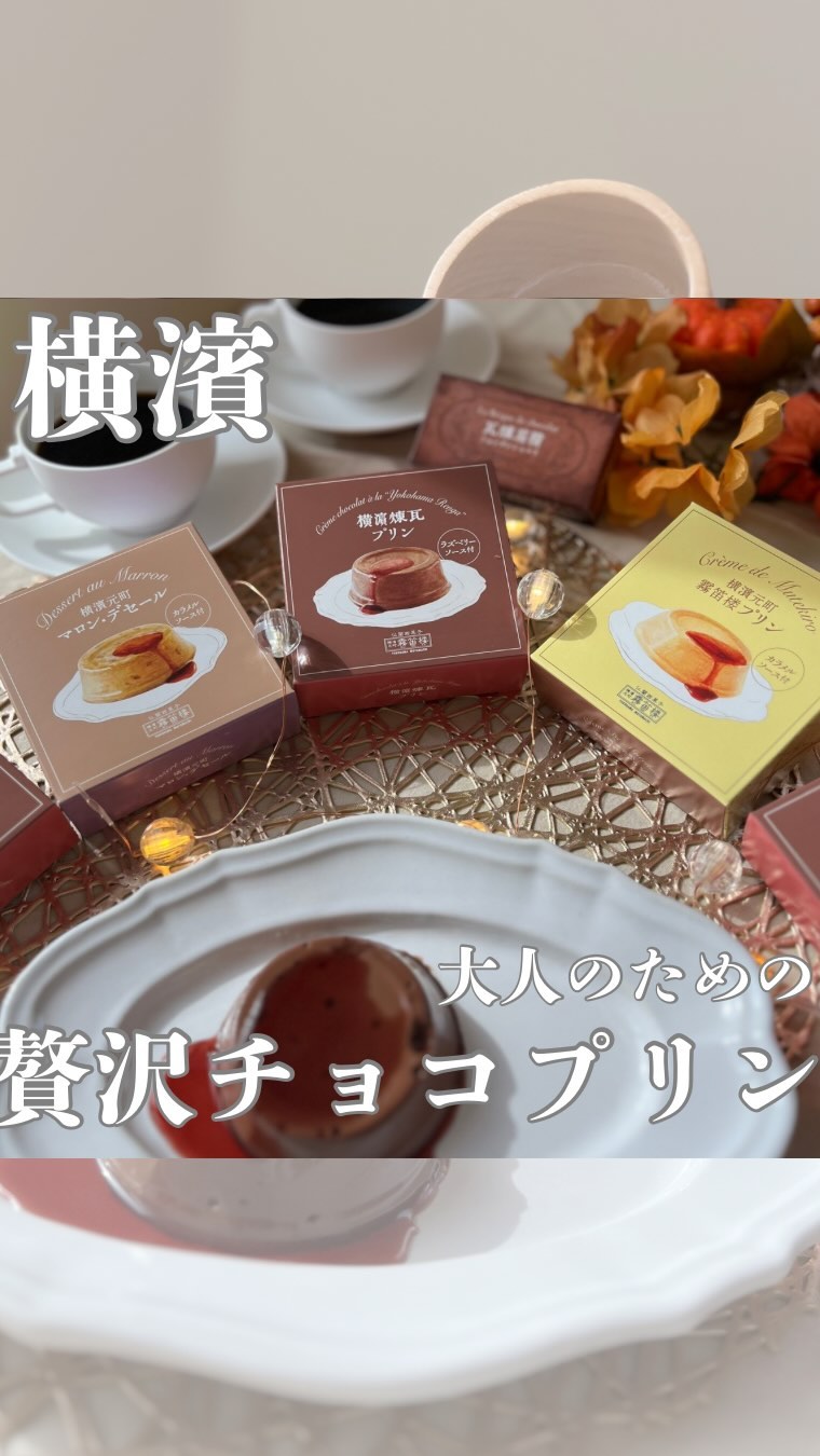 Instagram post by @ran.mama.trip for Mutekiro. Caption reads: \新発売！大人のための贅沢チョコプリン🍮✨/

こんばんはran.mamaです🌼

神奈川県横浜....