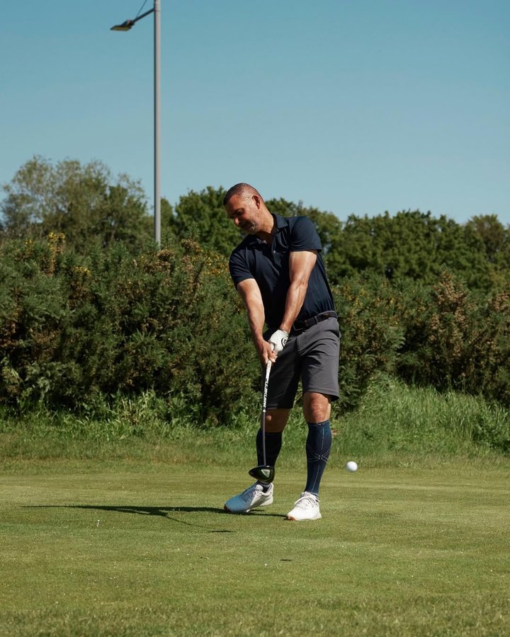 Instagram post by @ruudgullit for Stox Energy. Caption reads: Happiest on the course! ⛳  Love a good game of....