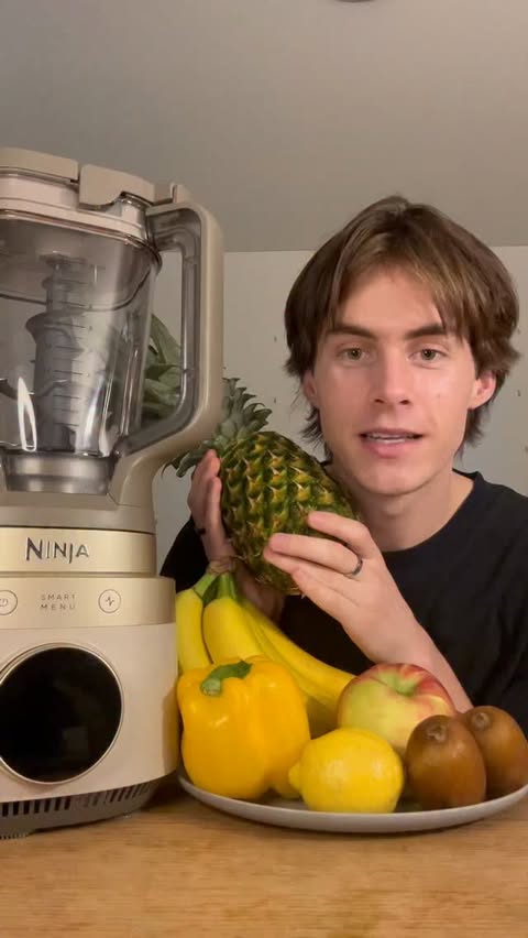 Instagram post by @ben_eats_stuff for Ninja Kitchen. Caption reads: Yellow smoothie #foodchallenge with @ninjakitchen....