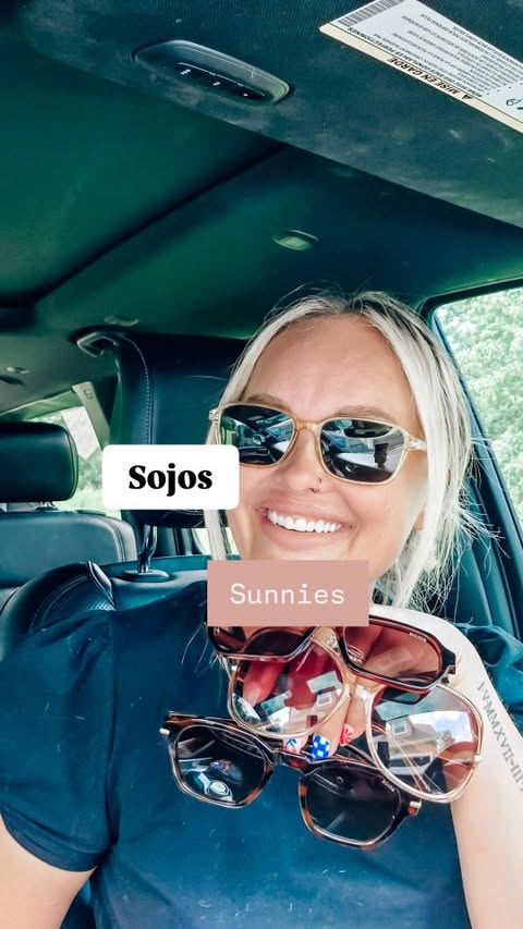 Instagram post by @sarahshawyall for SOJOS EYEWEAR. Caption reads: If you're looking for sunnies for the Summer....