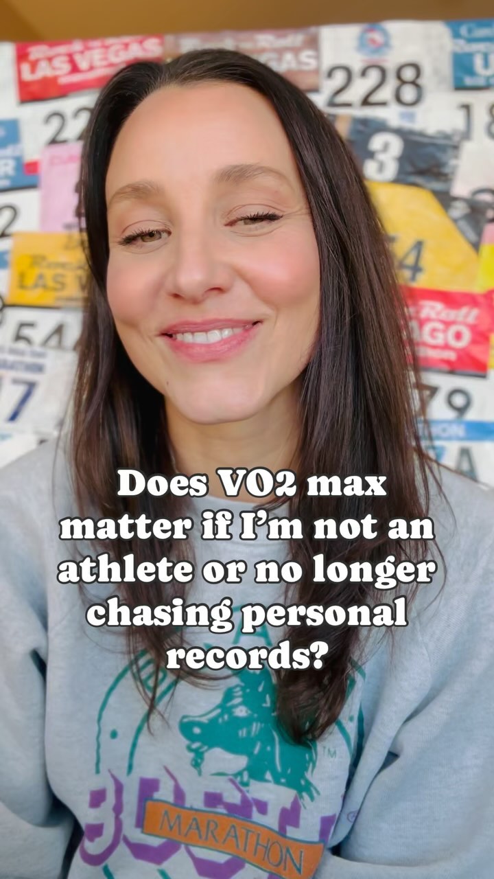 Instagram post by @mileposts for InsideTracker. Caption reads: 💚 VO2 max: Let’s talk about it!! VO2 max is a....