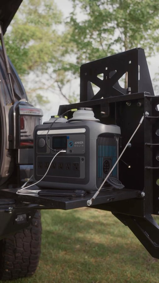 Instagram post by @overland_engineer for C4 Fabrication. Caption reads: This @ankersolix_official portable battery packs a....