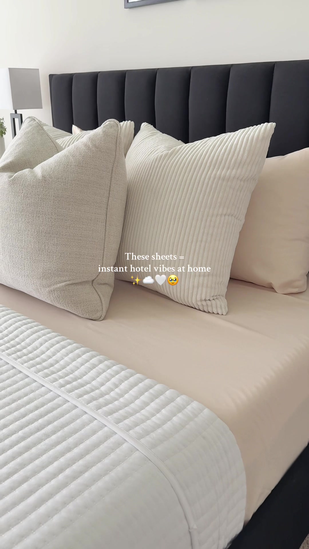 TikTok post by @thekatherinegarcia for Mellanni. Caption reads: 4pk @Mellanni soft + breathable sheets that come....