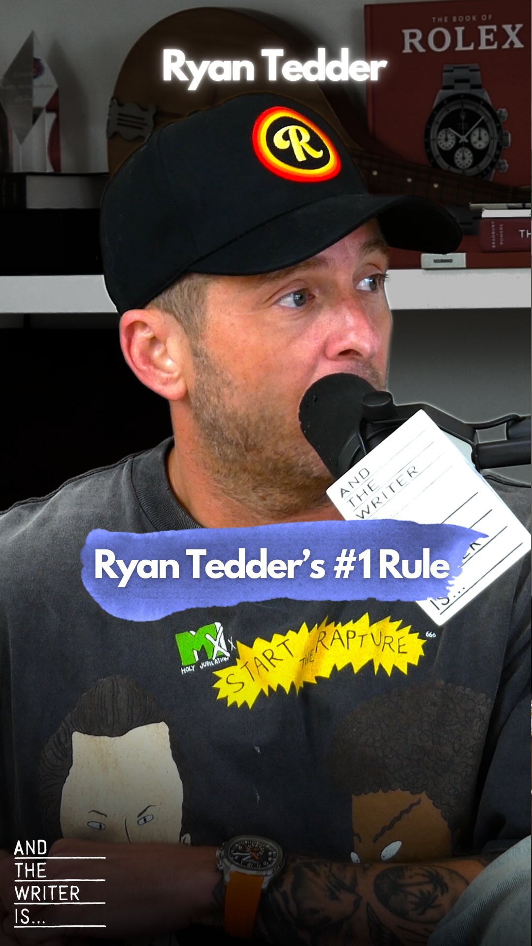 Instagram post by @andthewriteris for Splice. Caption reads: @ryantedder on the importance of out working your....