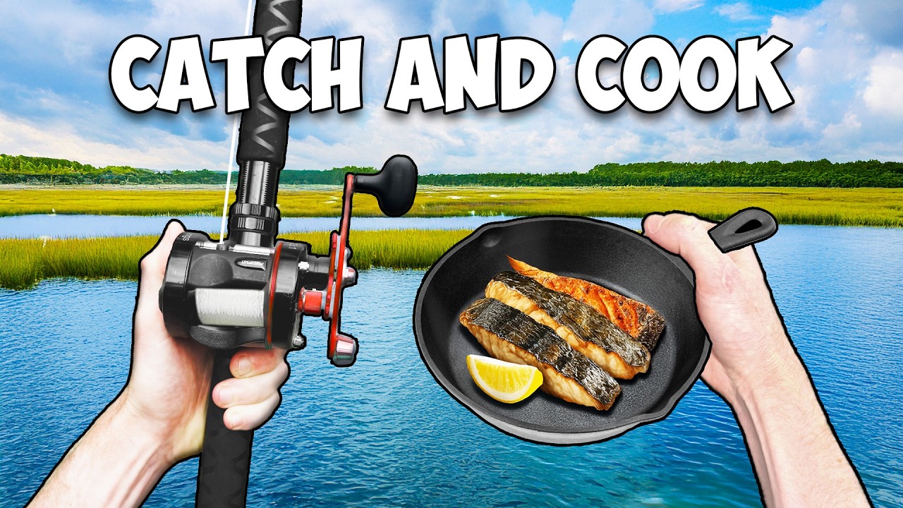 YouTube post by @Fletcher_The_Fisherman for Victorinox. Caption reads: Saltwater Catch and Cook Challenge.