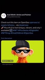 Instagram post by @nftleaguee for OpenSea. Caption reads: Check out this item on OpenSea....