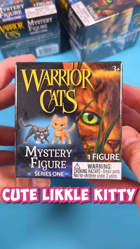 Instagram post by an influencer for Bonkers Toys. Caption reads: AD | ASMR unboxing Warrior Cats Mystery Figures....