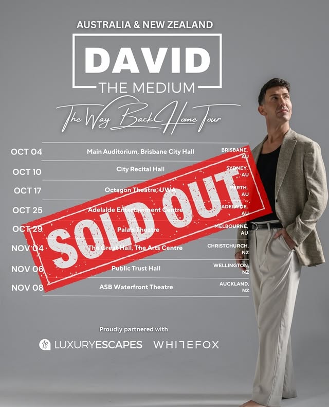 Instagram post by @davidthemedium for Luxury Escapes. Caption reads: Well…. that was a crazy 45 minutes 🤯 Some venues....