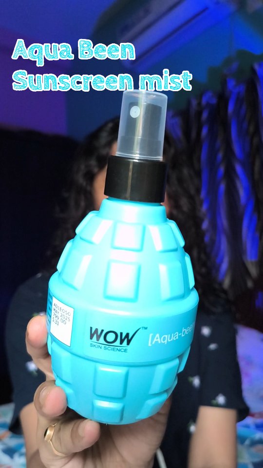 Instagram post by @mamonihihihii for WOW Skin Science India. Caption reads: Sunscreen that fits into your life, not the other....