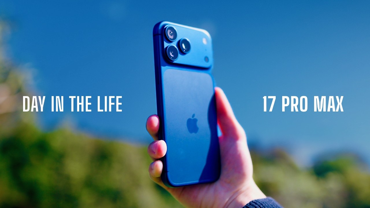 YouTube post by @Upwards._ for Audiio. Caption reads: iPhone 17 Pro Max! - A Real Day in the Life.