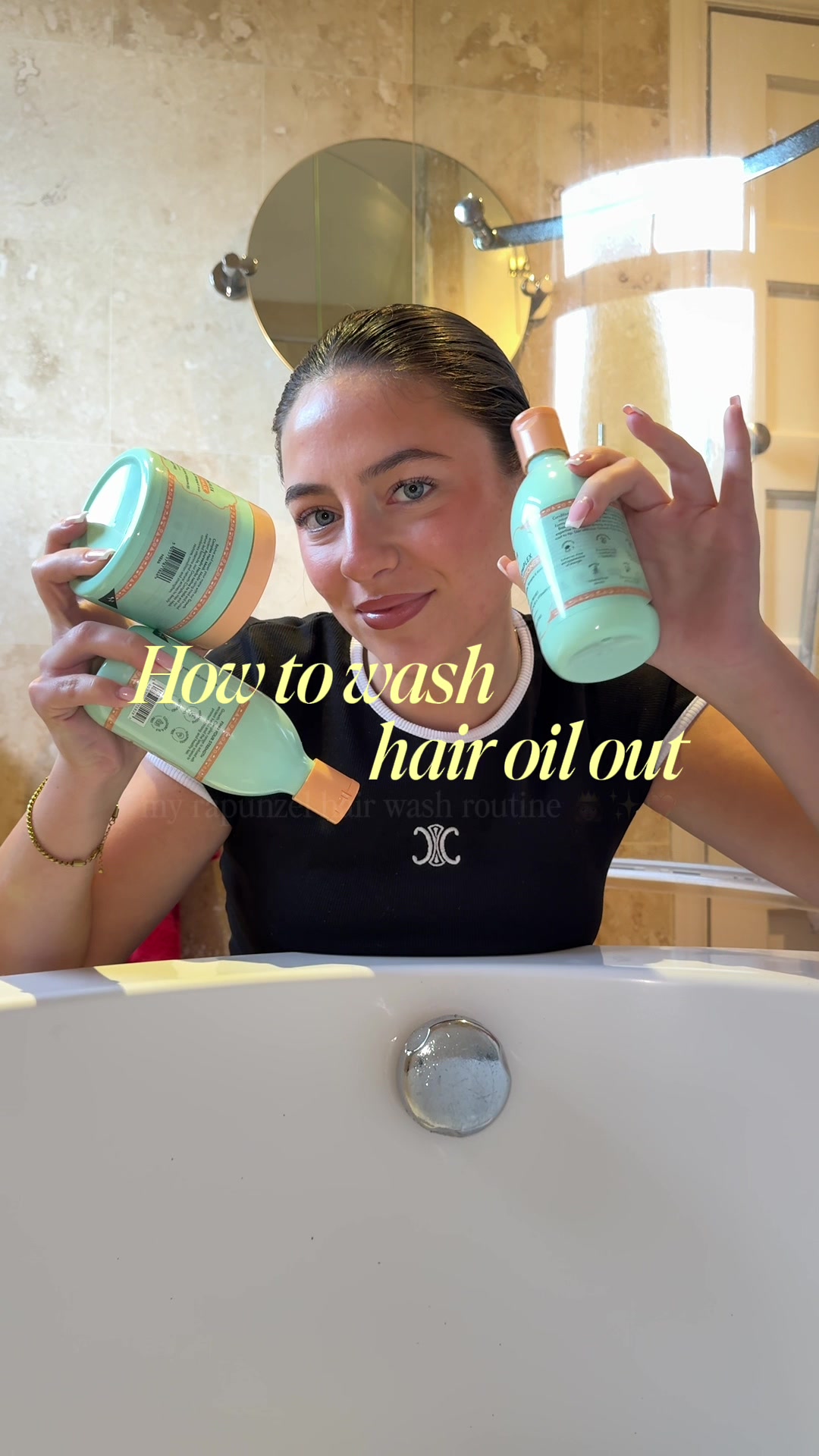 TikTok post by @fleureleanorgreen for Nature Spell. Caption reads: for fast tracked rapunzel locks I’d recommend....