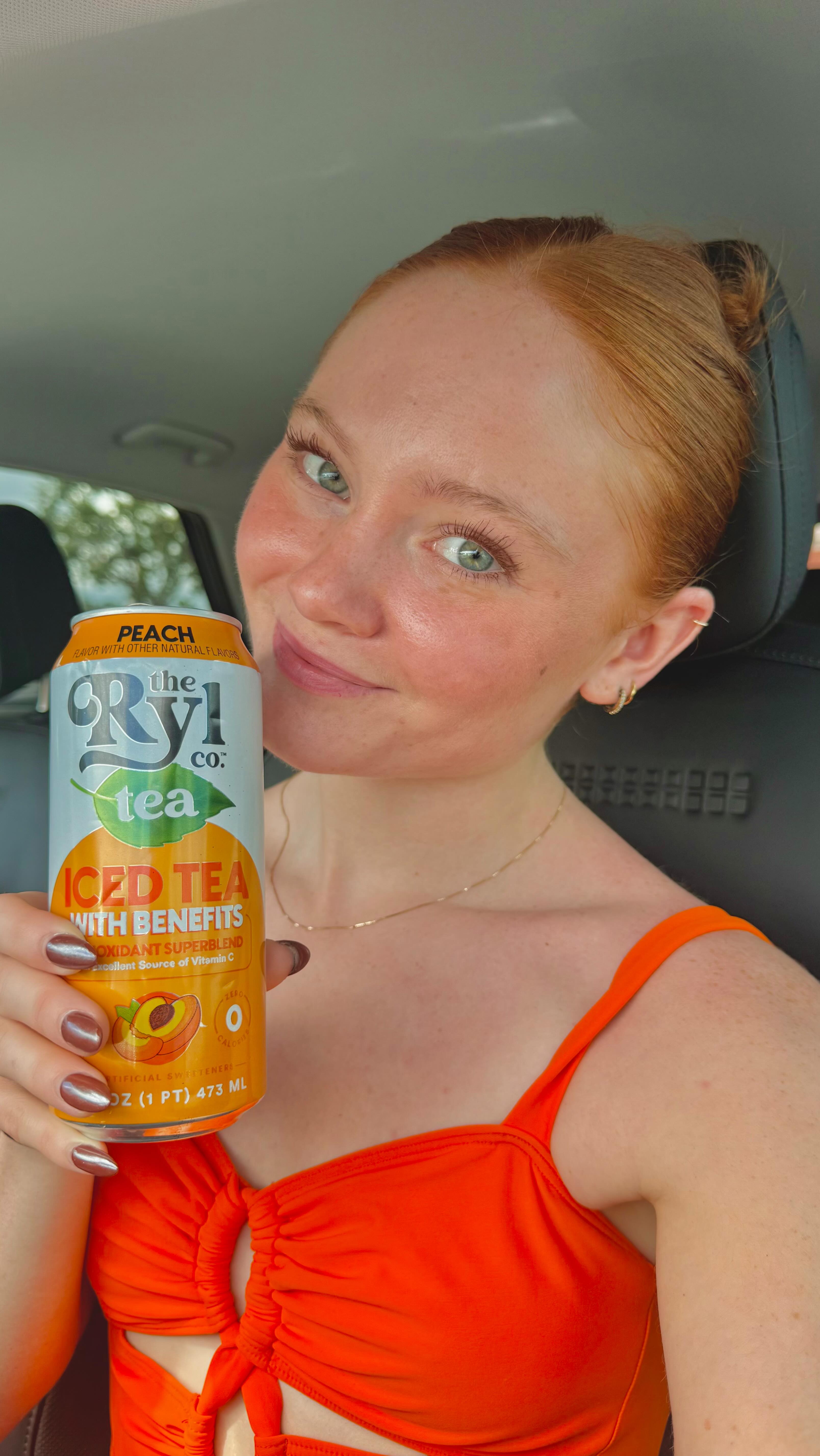 Instagram post by @mackenziedaviz for Ryl Tea. Caption reads: Spend a day with me at work 🩰 @therylcompany ....